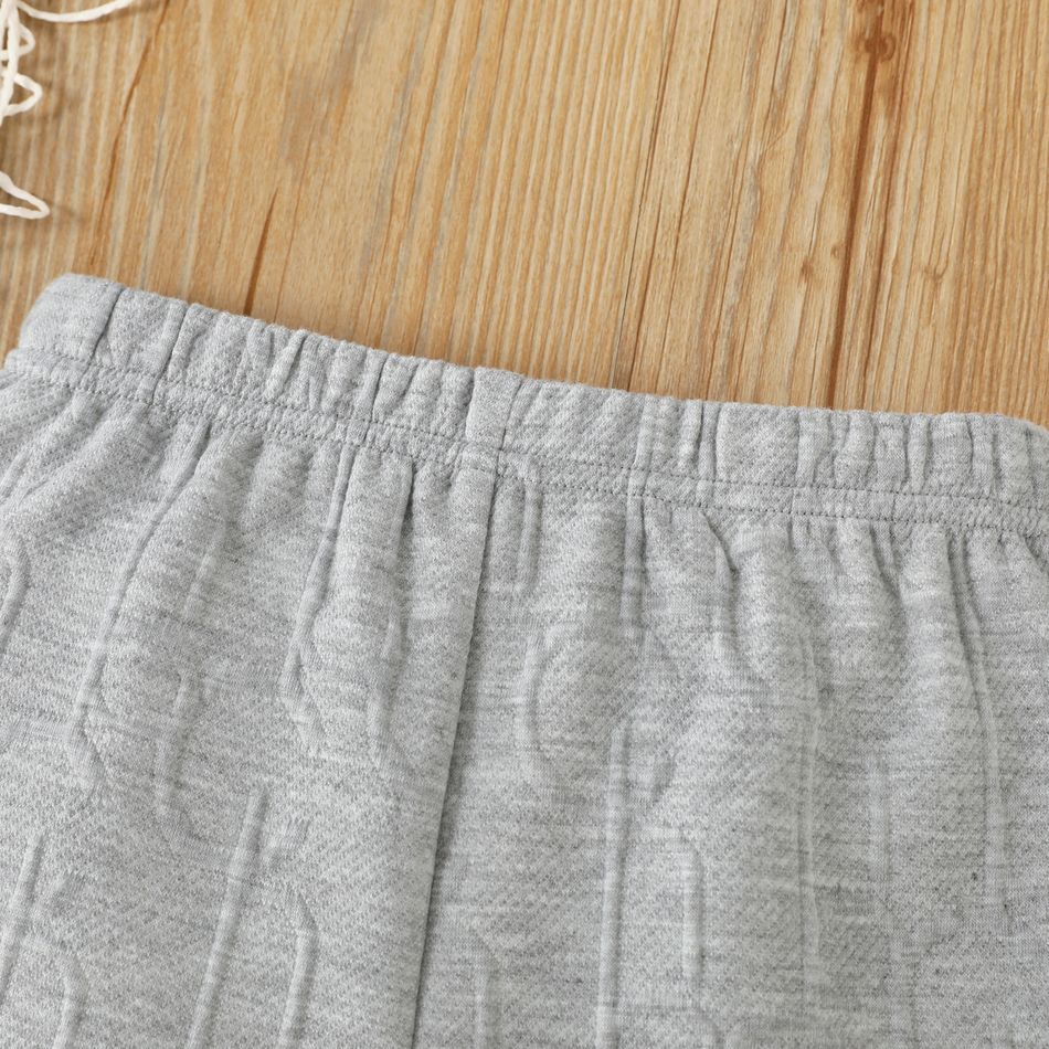Toddler Boy Basic Solid Color Textured Elasticized Shorts Grey big image 3