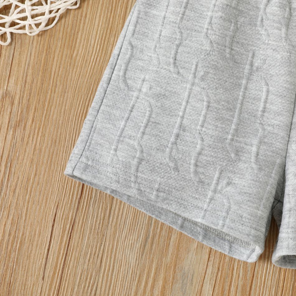 Toddler Boy Basic Solid Color Textured Elasticized Shorts Grey big image 4