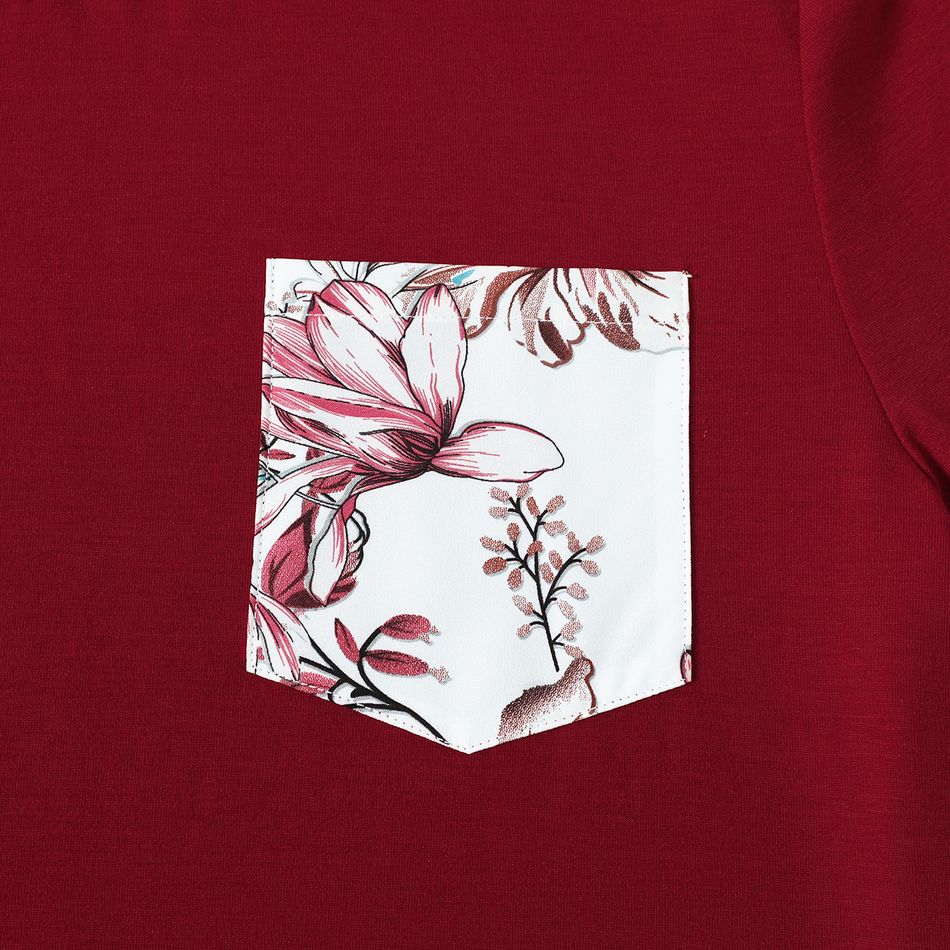 Look de família Tira para pendurar Conjuntos de roupa para a família Tops vinho vermelho big image 13