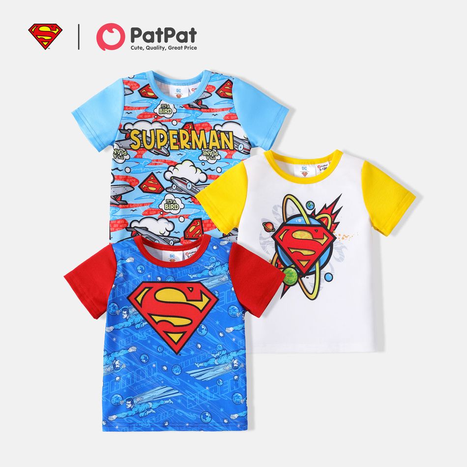 Superman 3 pezzi Neonato Ragazzo Sportivo Manica corta Maglietta Giallo big image 2