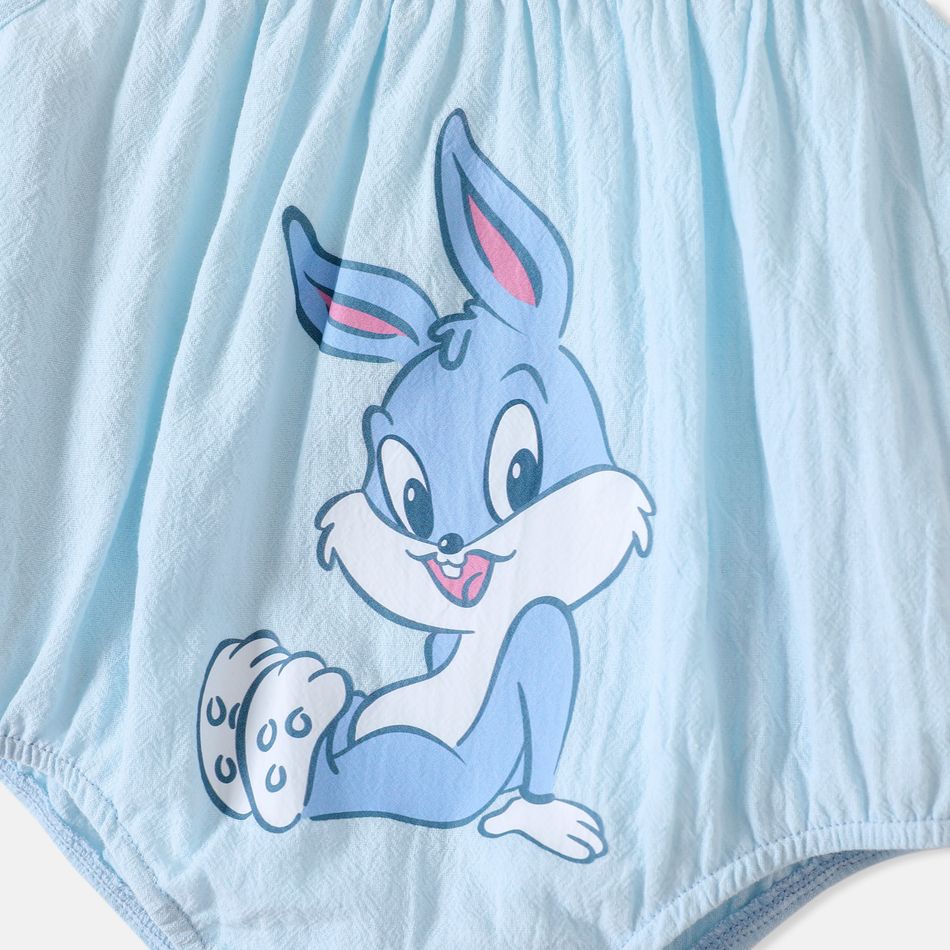 Looney Tunes 100% Cotton Baby Boy/Girl Graphic Sleeveless Romper Light Blue big image 5