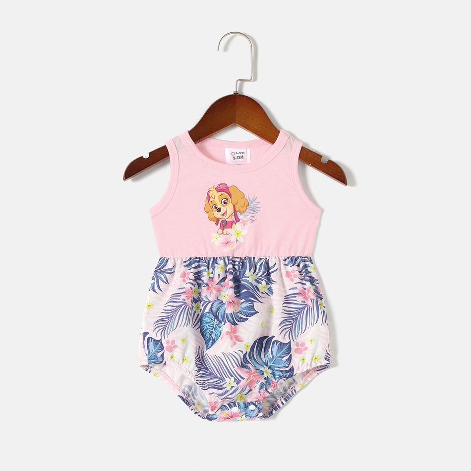PAW Patrol Mommy and Me Pink and Floral Print Splice Tank Dress Pink big image 4