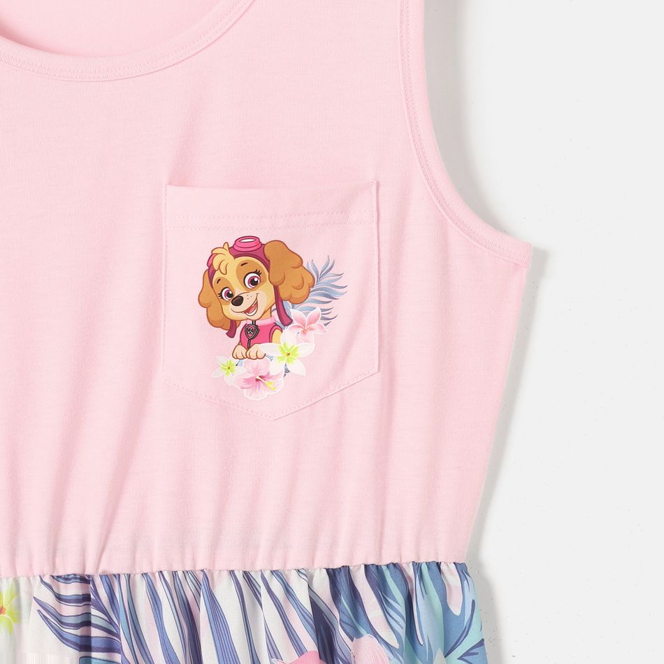 PAW Patrol Mommy and Me Pink and Floral Print Splice Tank Dress Pink big image 5