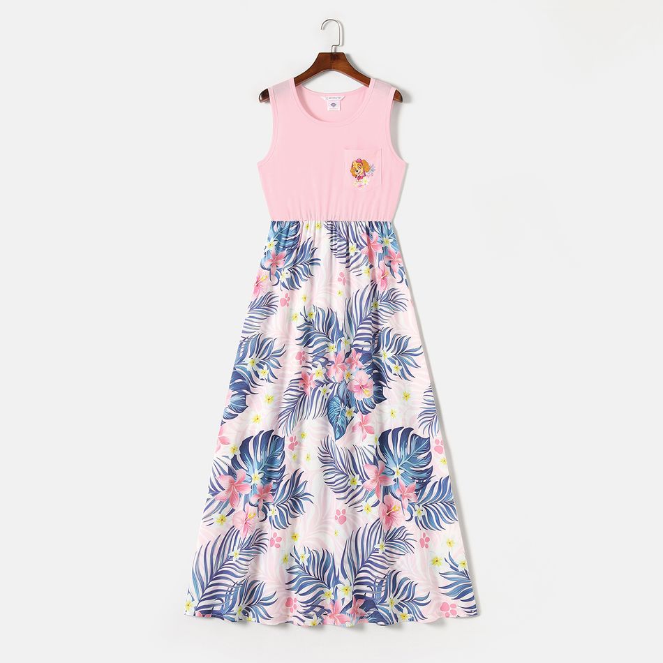 Patrulha Pata Cão Sem mangas Vestidos Mãe e eu Rosa big image 2
