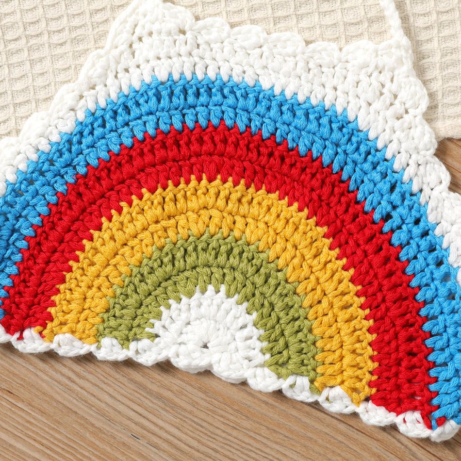 Baby Girl Rainbow Knitted Tie Back Halter Neck Top Multi-color big image 4