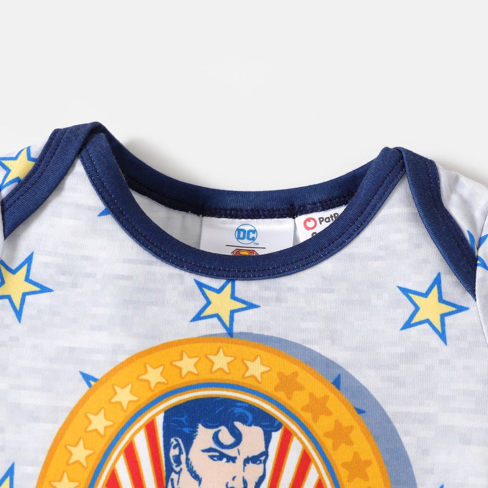 Superman 1 pezzo Neonato Ragazzo Casual Tutine grigio fiore big image 4