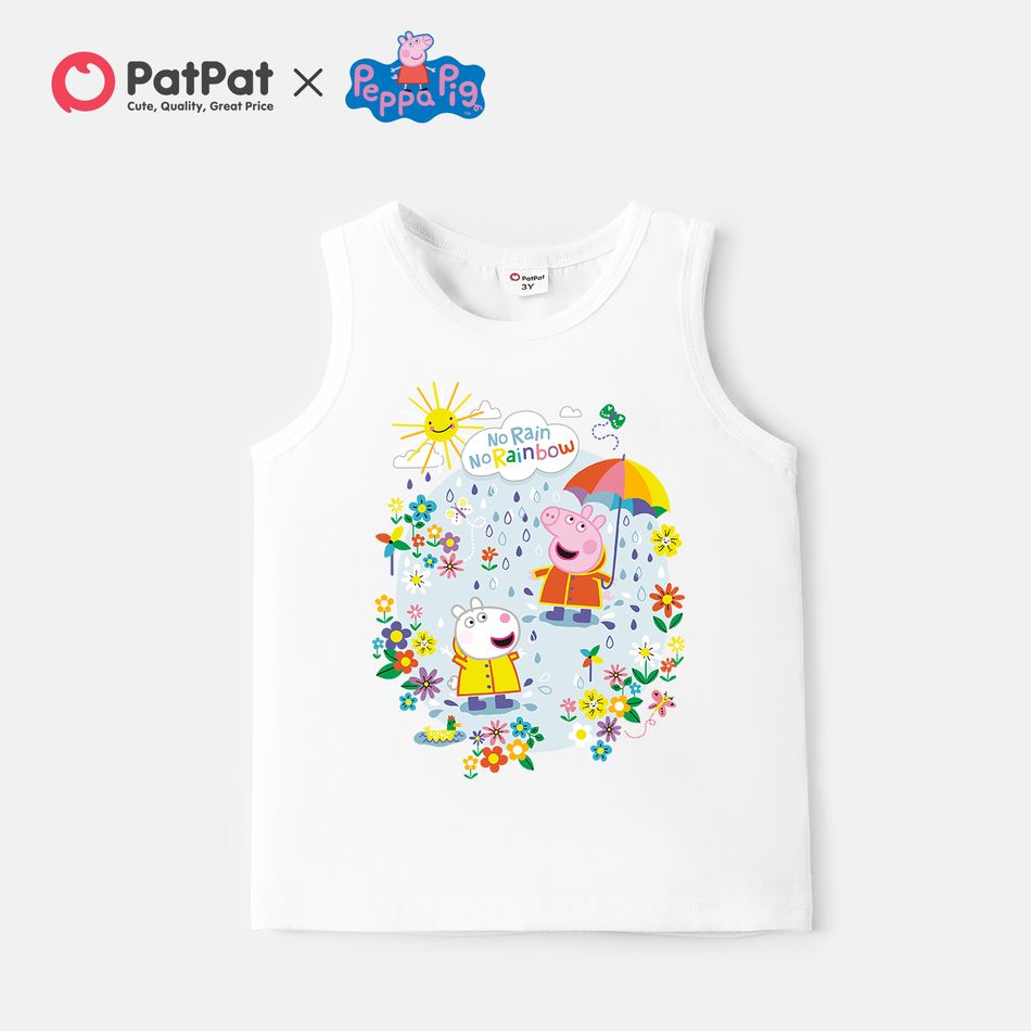 Peppa Pig Toddler Boy/Girl Graphic Cotton Tank Top White