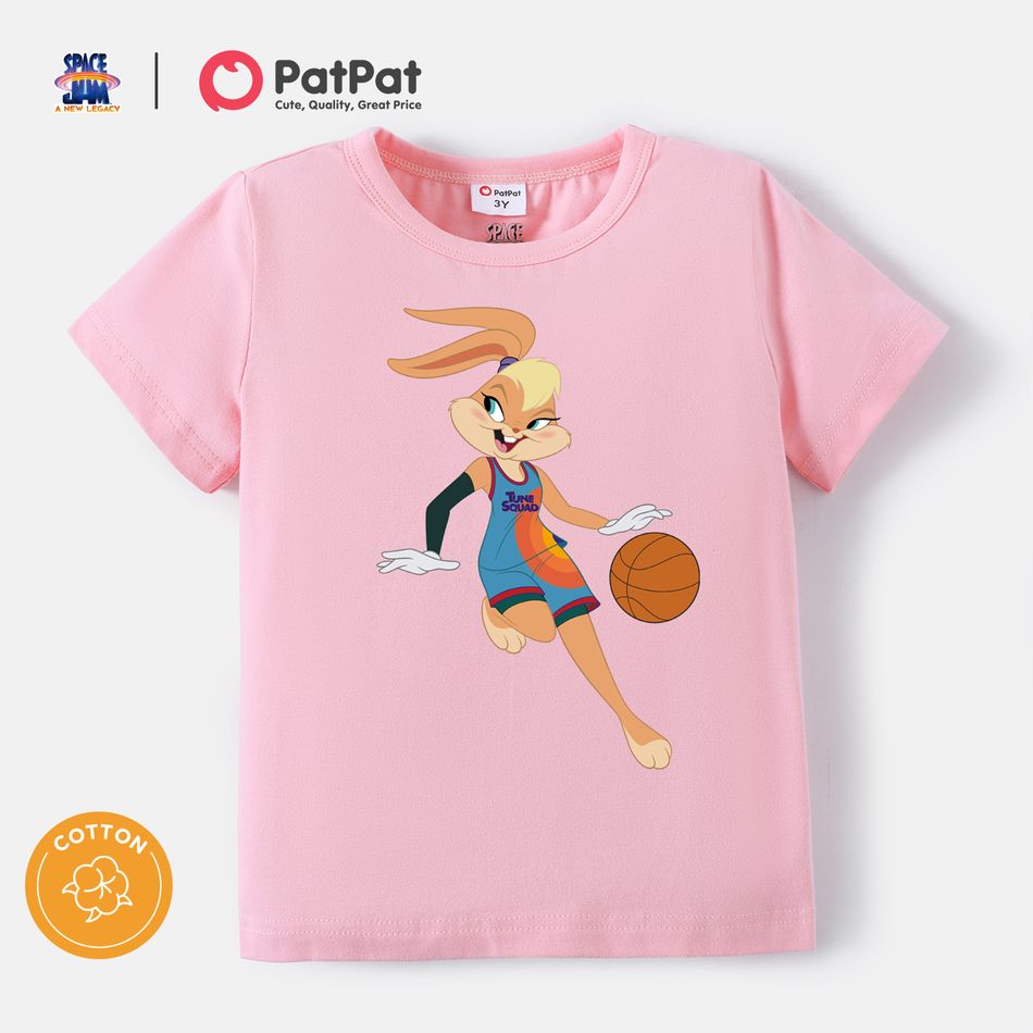 Space Jam Toddler Boy/Girl Basketball Print Short-sleeve Cotton Tee Pink