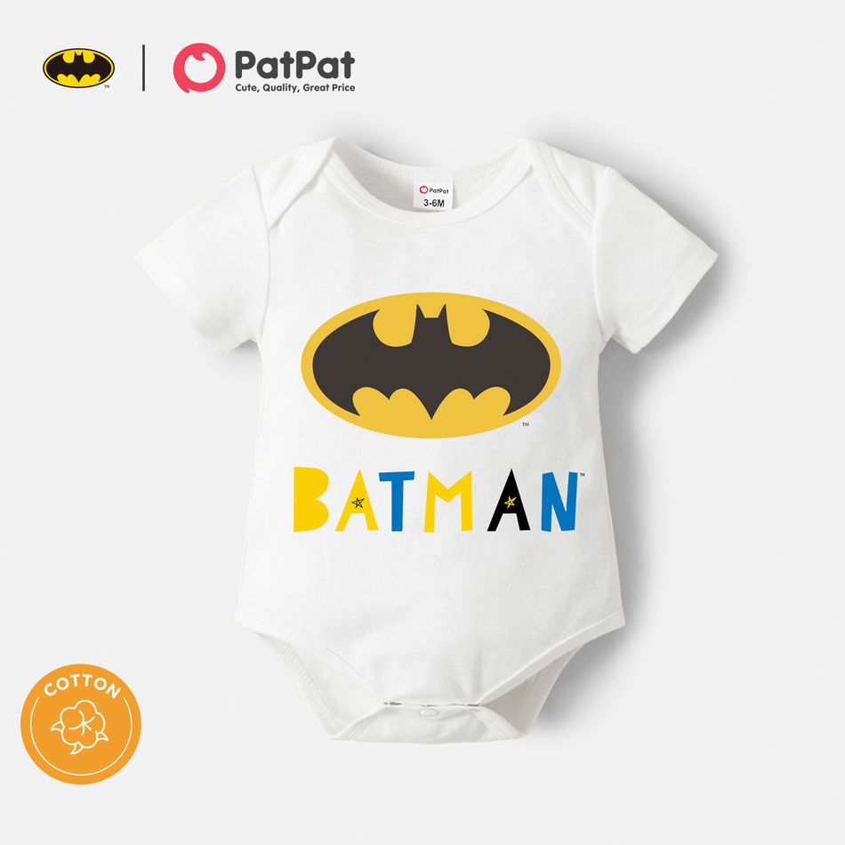 Justice League Baby Boy/Girl Cotton Short-sleeve Graphic Romper White