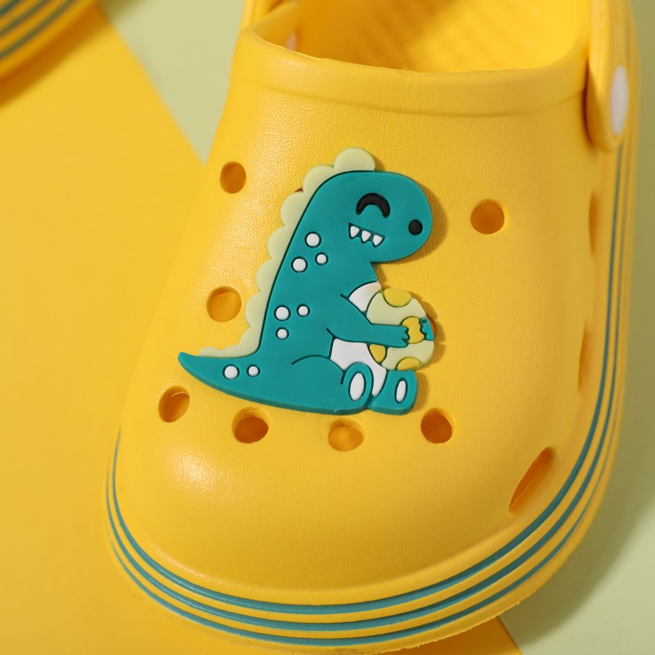 Toddler / Kid Cute Dinosaur Graphic Vented Clogs Yellow big image 3