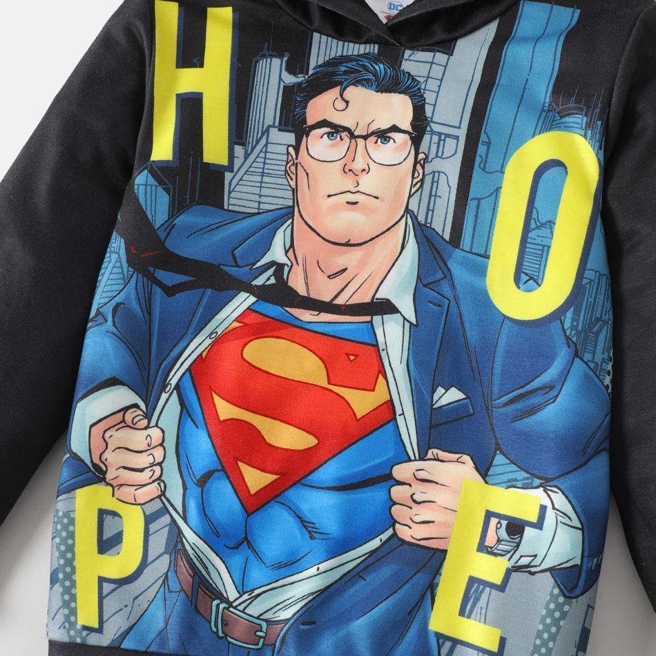 Superman Criança Homem Com capuz Personagens Com capuz Sweatshirt Preto big image 3