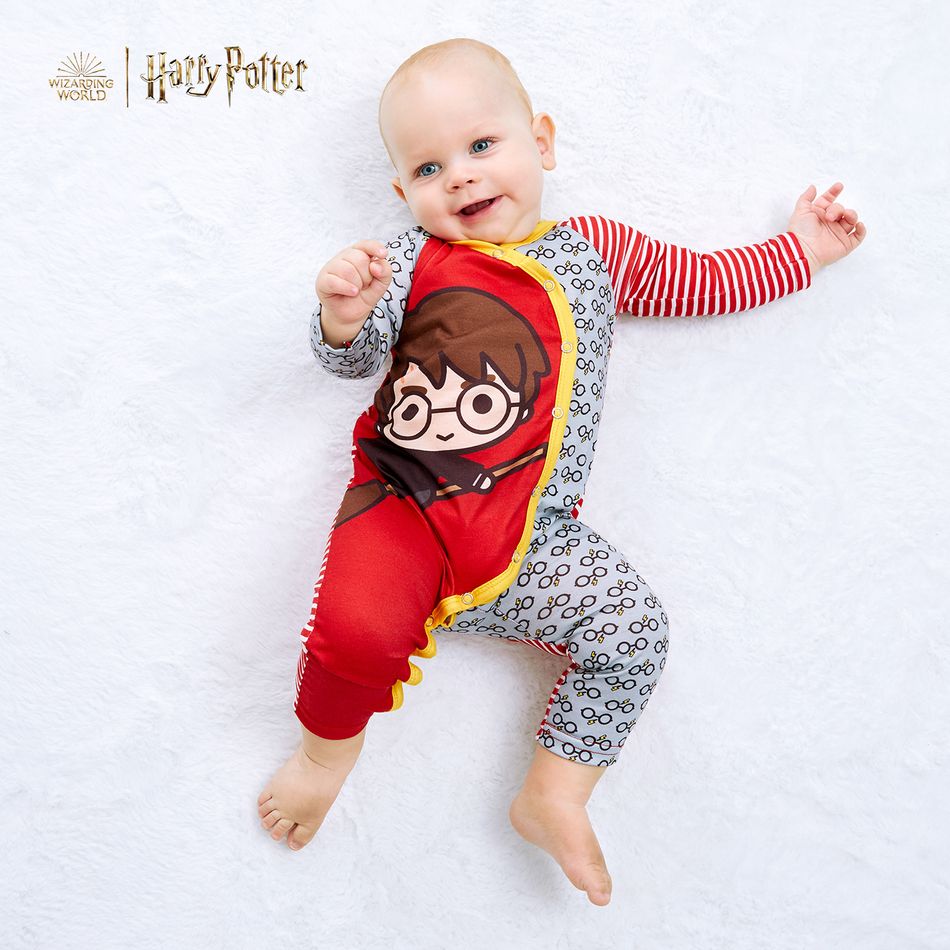 Harry Potter Baby Boy Colorblock großer Grafik-Langarm-Overall rot