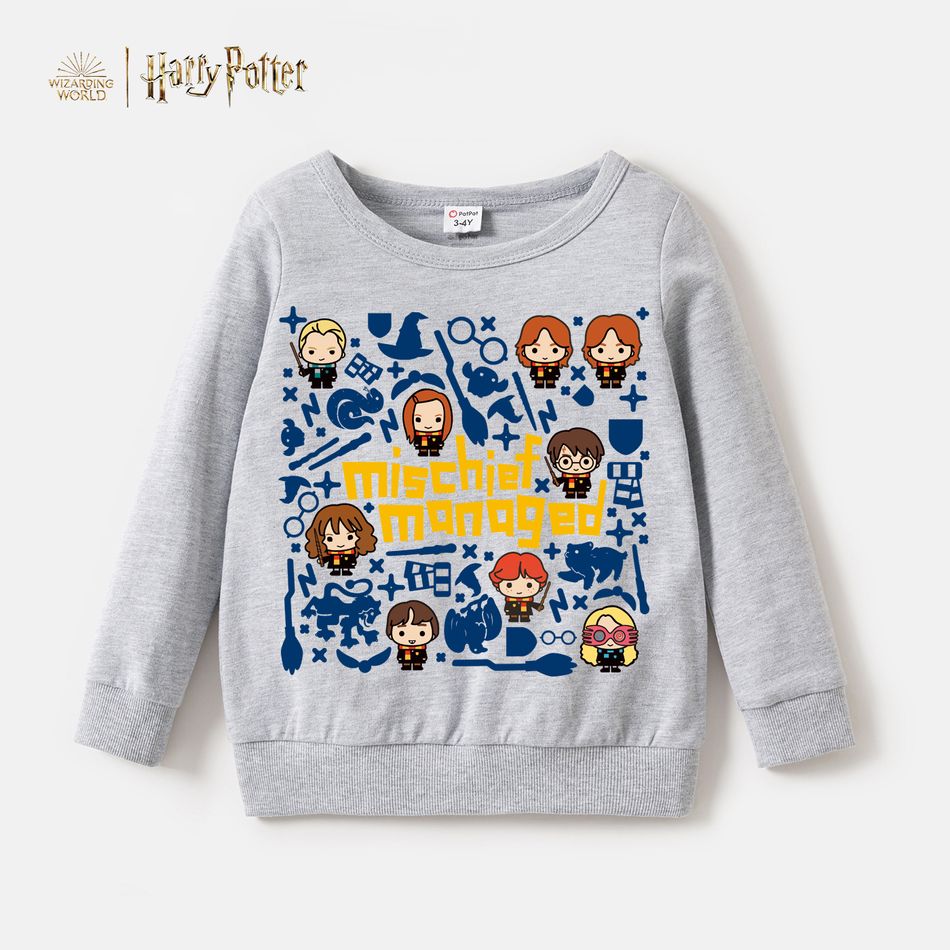 Harry Potter 100% Cotton Toddler Boy/Girl Mischief Managed Grey Pullover Sweatshirt Grey