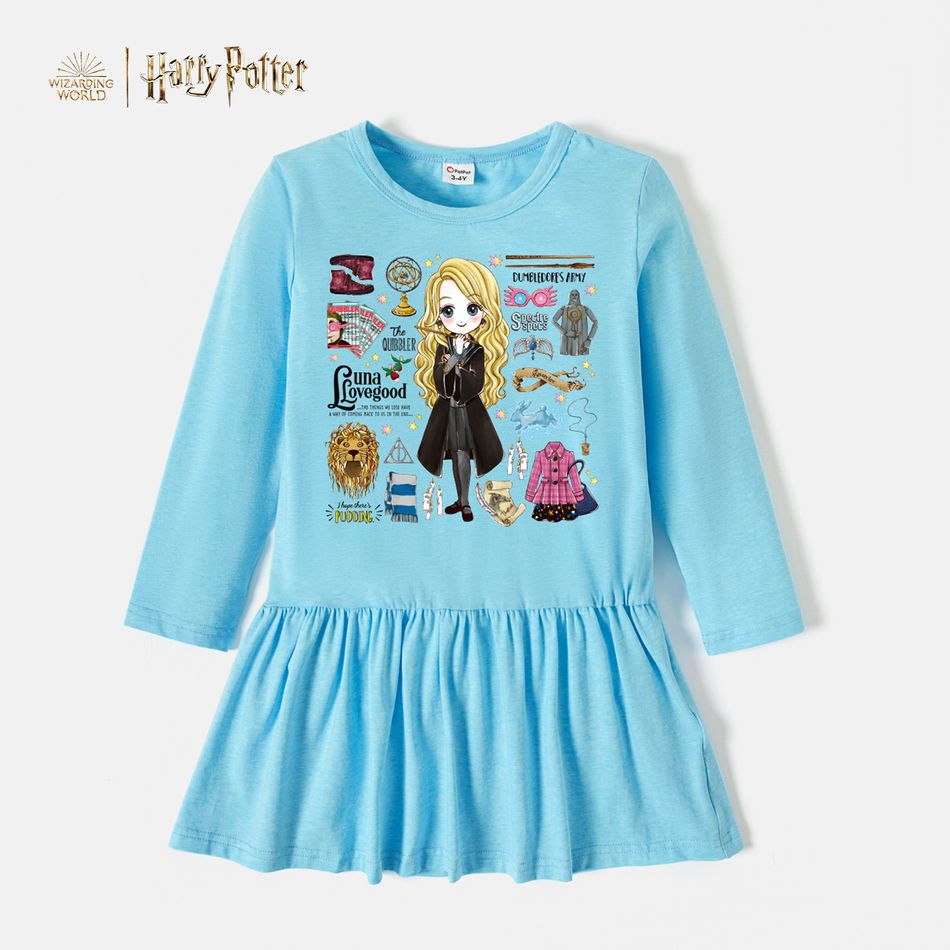 Harry Potter Toddler Girl Cotton Long-sleeve Dress Light Blue