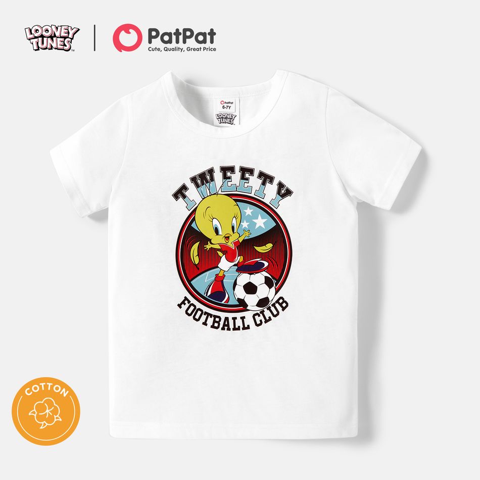 Looney Tunes Kid Boy/Kid Girl Letter Ball Print Short-sleeve Cotton Tee White