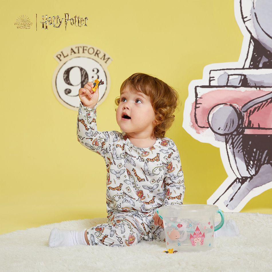 Harry Potter Baby Boy/Girl Gryffindor Owl  Allover Jumpsuit White