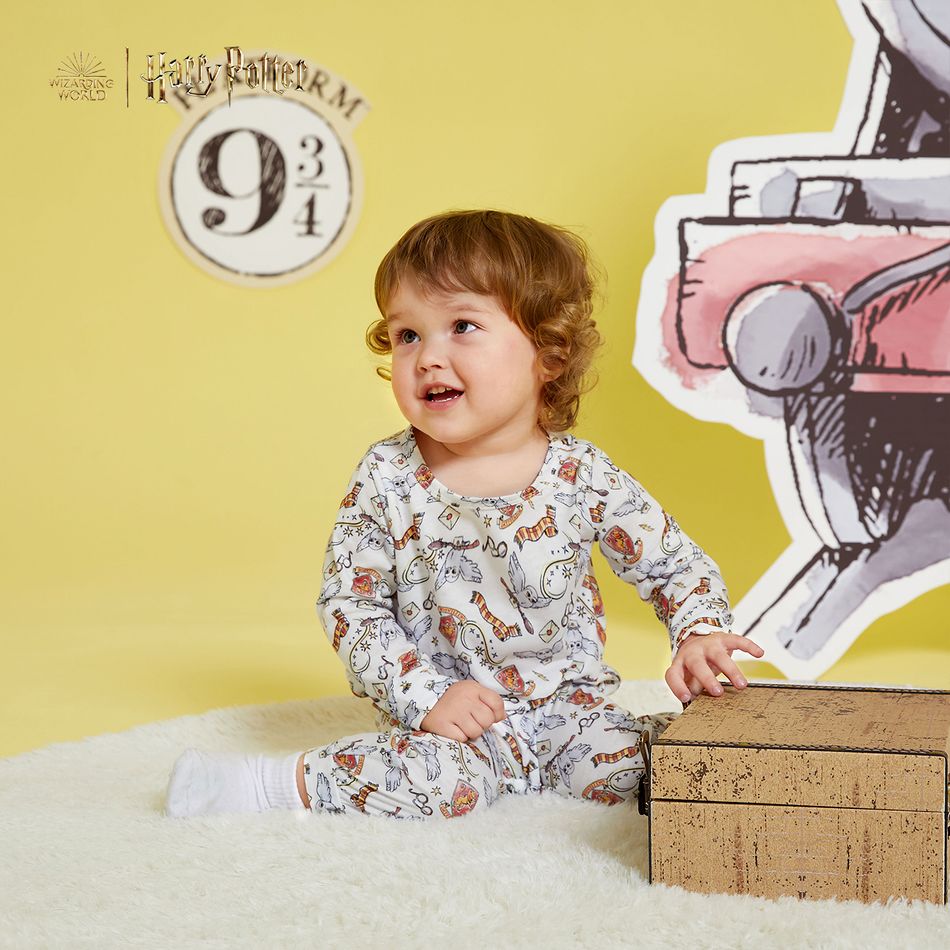 Harry Potter Baby Boy/Girl Gryffindor Owl  Allover Jumpsuit White big image 7