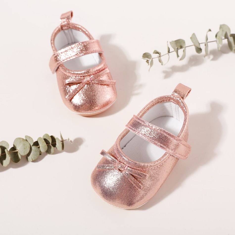 Baby / Toddler Bow Decor Glitter Prewalker Shoes Gold big image 2