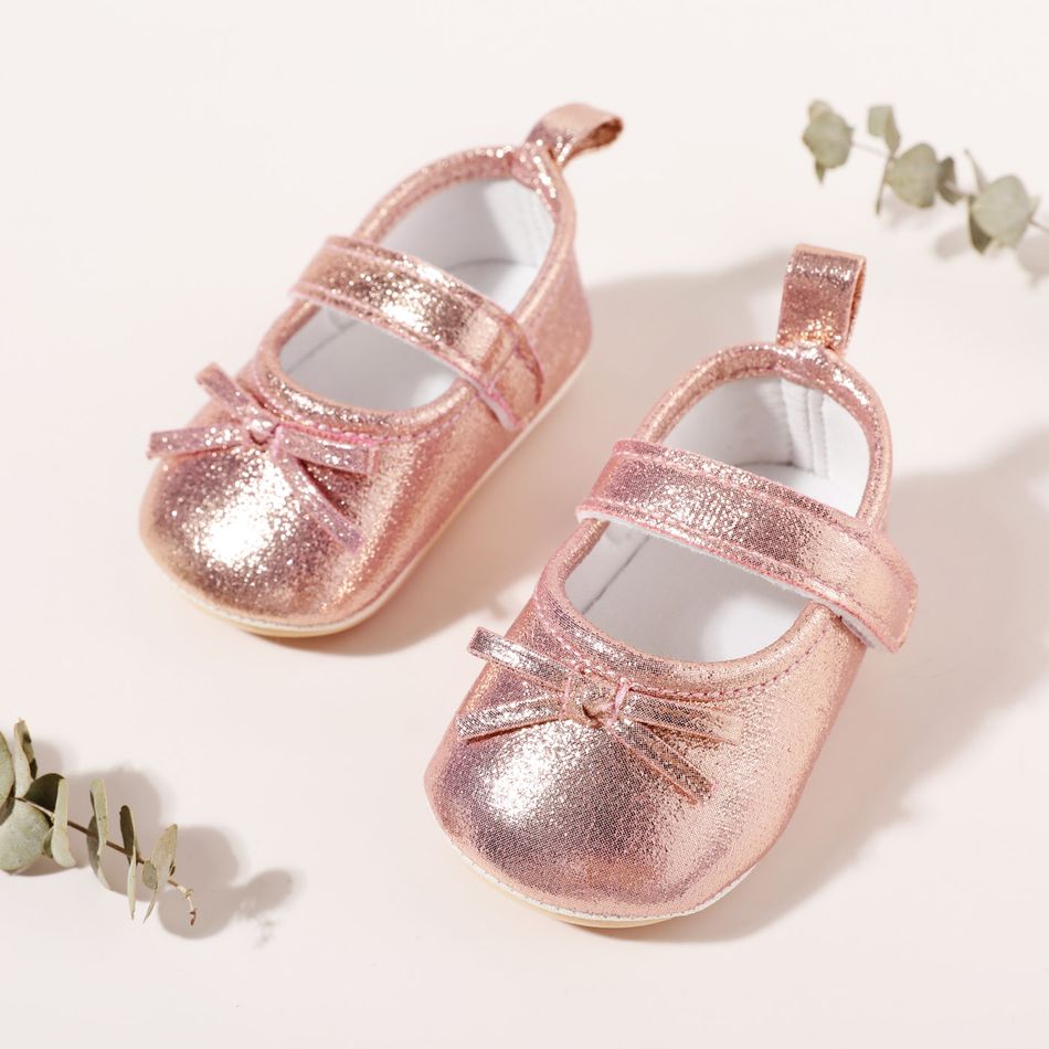 Baby / Toddler Bow Decor Glitter Prewalker Shoes Gold