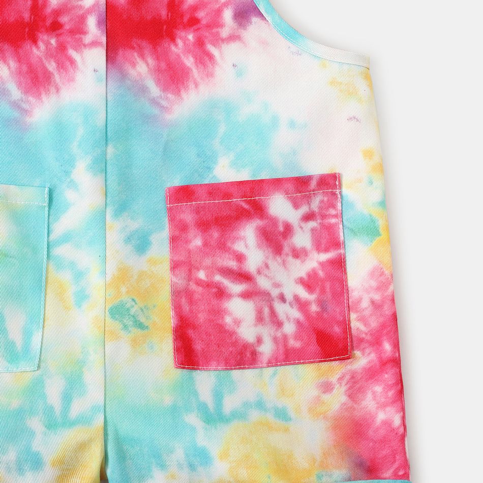 Tie-Dye Tie Shoulder Overalls Shorts for Mom and Me Colorful big image 7