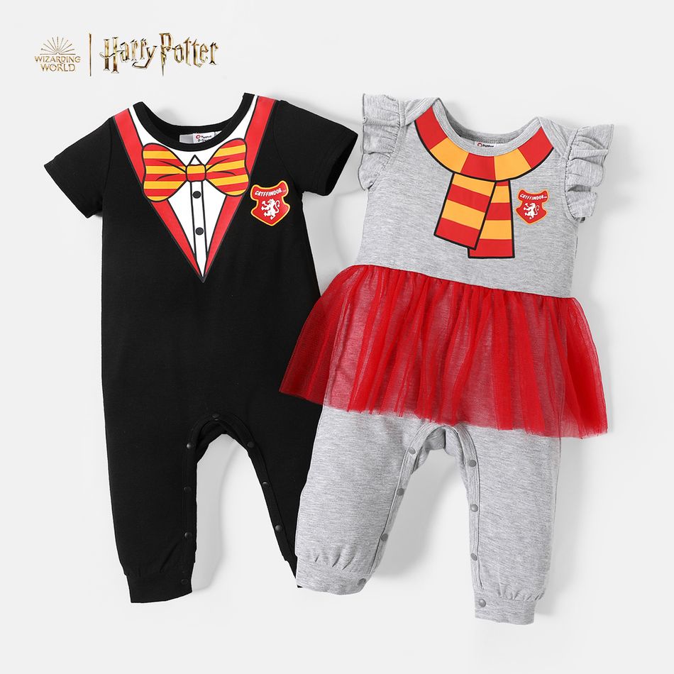 Harry Potter Baby Boy/Girl Graphic Short-sleeve Jumpsuit Black big image 6