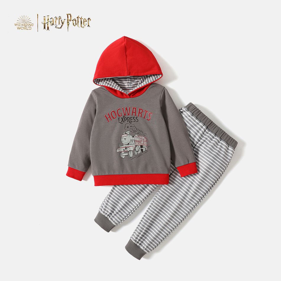 Harry Potter Toddler Boy 2-piece Darkgray HOGWARTS EXPRESS Sweatshirt and Stripe Pants Set Dark Grey