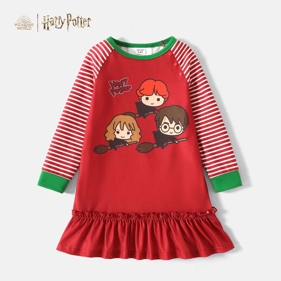 Harry Potter Toddler Girl Harry Stripe and Ruffled Red Dress Red big image 5