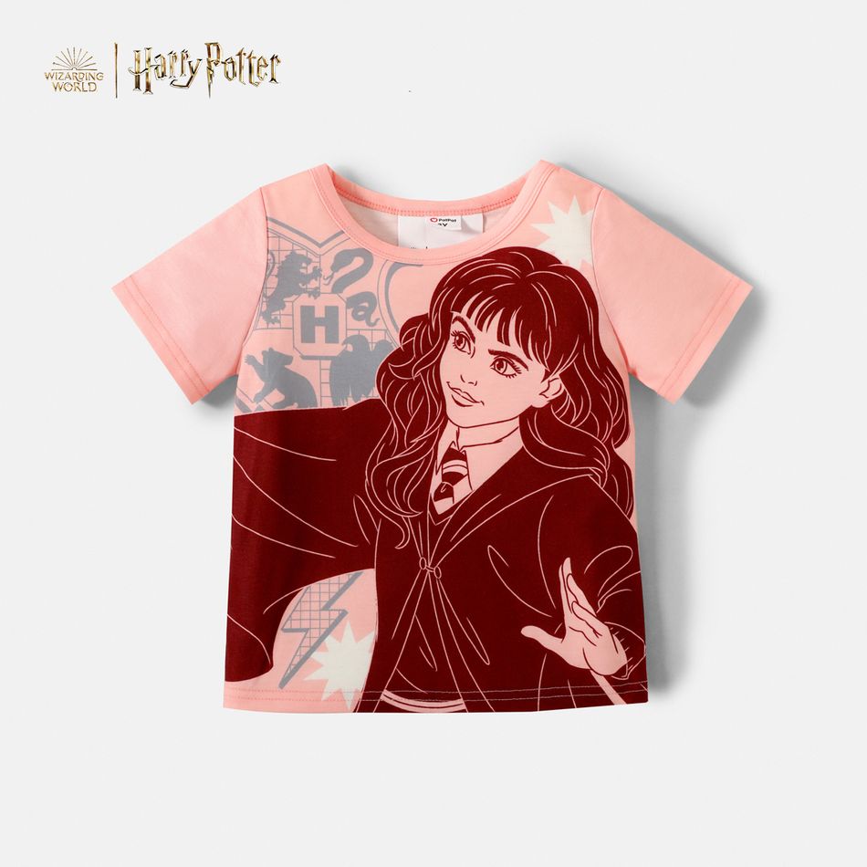 Kurzarm-T-Shirt mit Harry-Potter-Aufdruck für Jungen/Mädchen Rosa