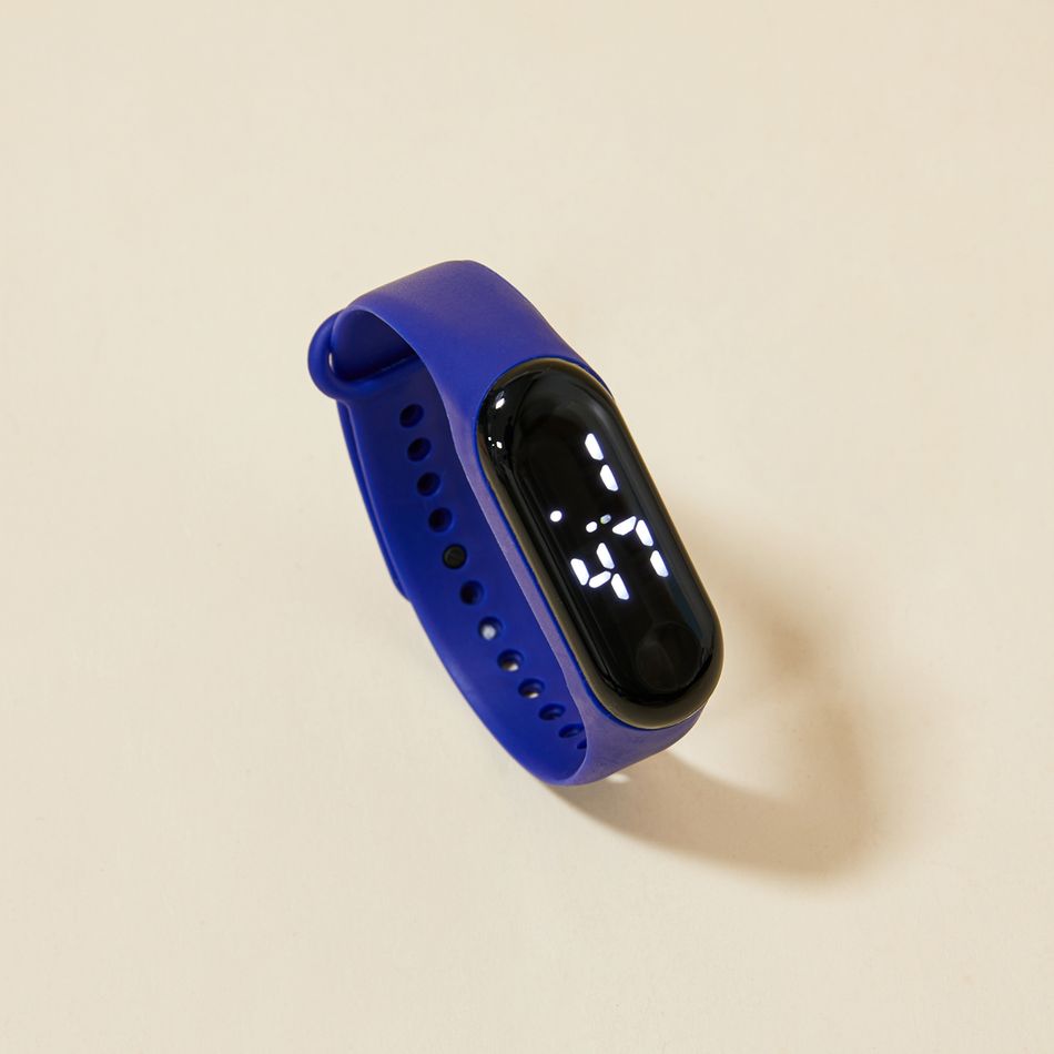 Toddler / Kid LED Watch Digital Smart Pure Color Electronic Watch (With Packing Box) Dark Blue big image 1