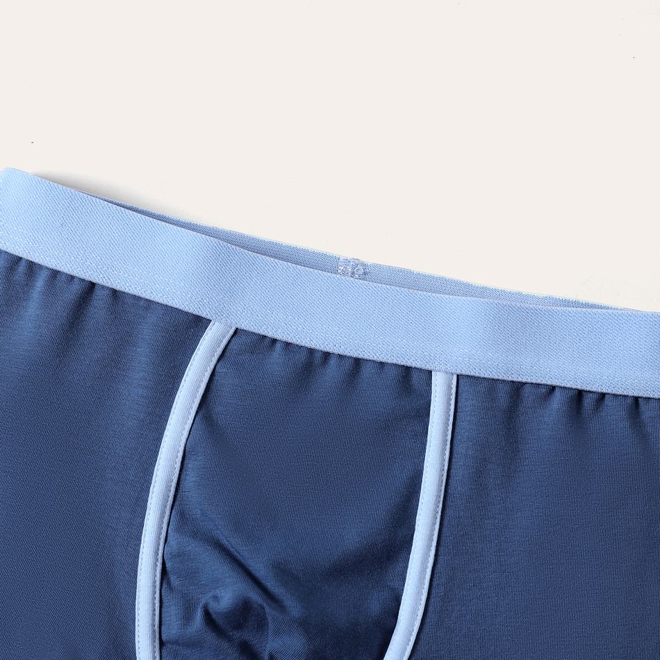 4-Pack Kid Boy Polka dots/Stars Print Solid Color Cotton Boxer Briefs Underwear Multi-color big image 7