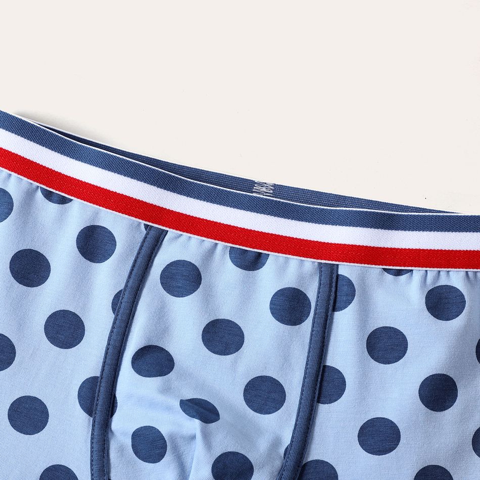 4-Pack Kid Boy Polka dots/Stars Print Solid Color Cotton Boxer Briefs Underwear Multi-color big image 17