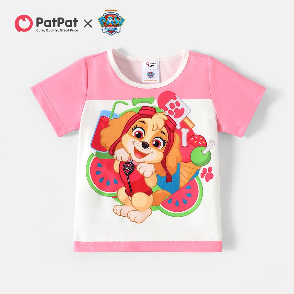 Patrulha Pata 1 unidade Criança Unissexo Infantil Cão Manga curta T-shirts Rosa