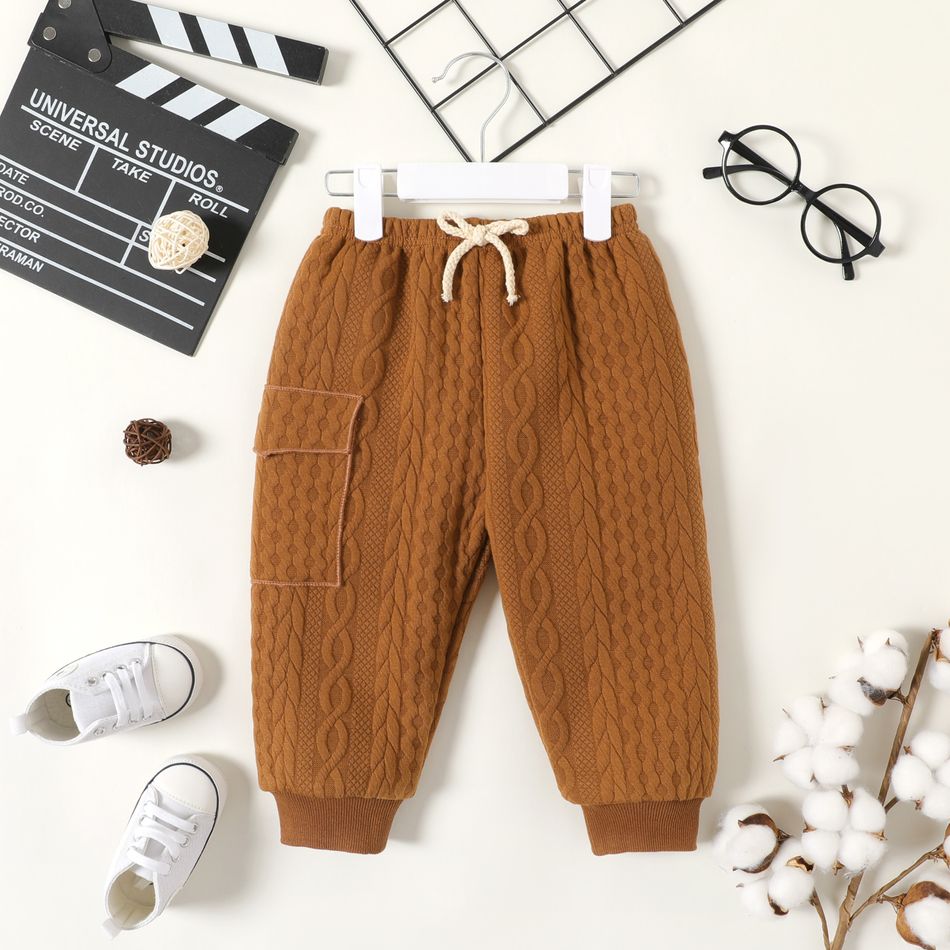 Baby Boy Solid Imitation Knitting Pants Khaki big image 1