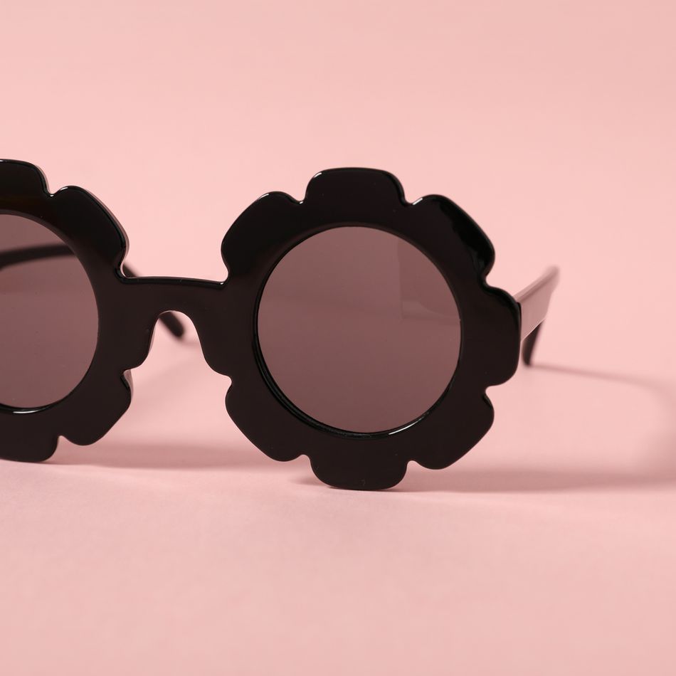 Kids Flower Shape Decorative Glasses (With Glasses Case) Black big image 3