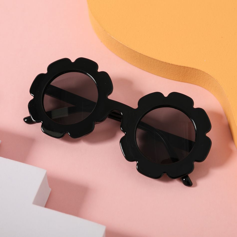 Kids Flower Shape Decorative Glasses (With Glasses Case) Black