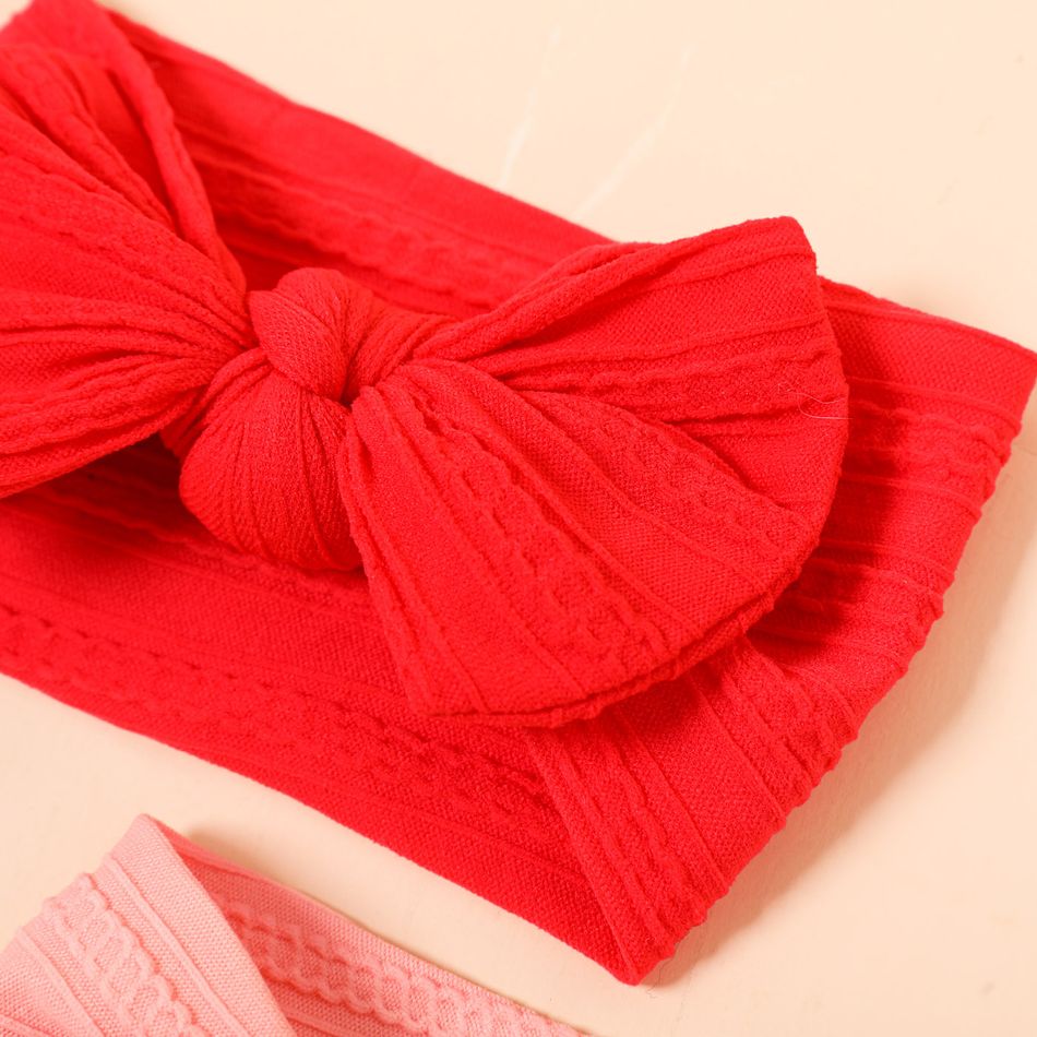3-pack Solid Bowknot Headband for Girls Red big image 3