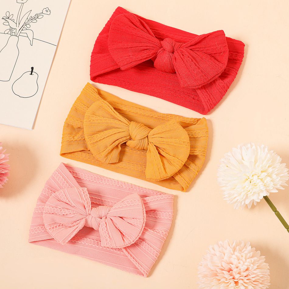 3-pack Solid Bowknot Headband for Girls Red big image 1