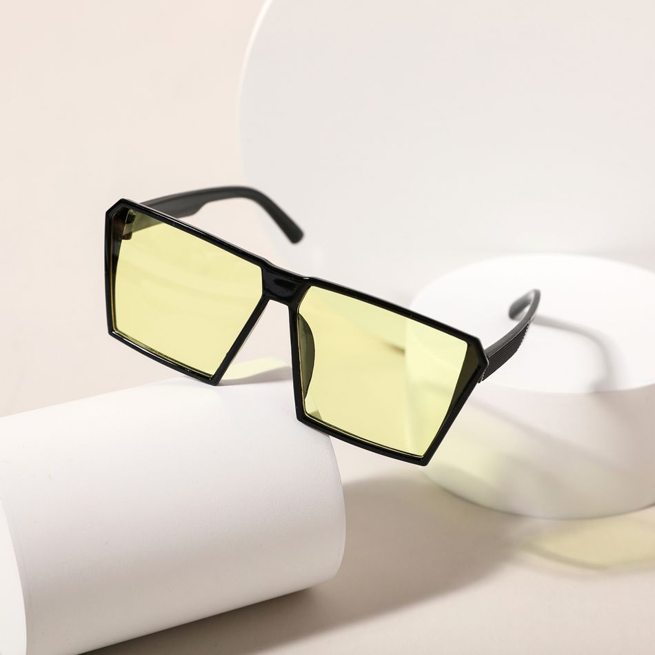 Kids Fashion Yellow Lens Flat Top Shield Decorative Glasses Yellow big image 1