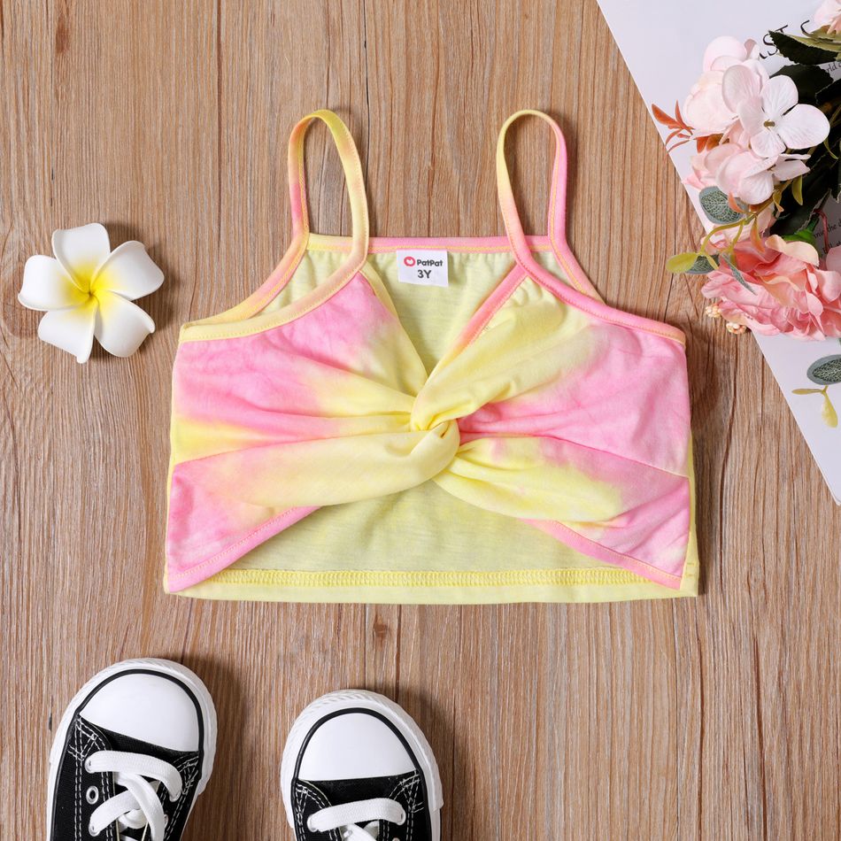 Toddler Girl Tie Dyed Twist Knot Camisole Orange