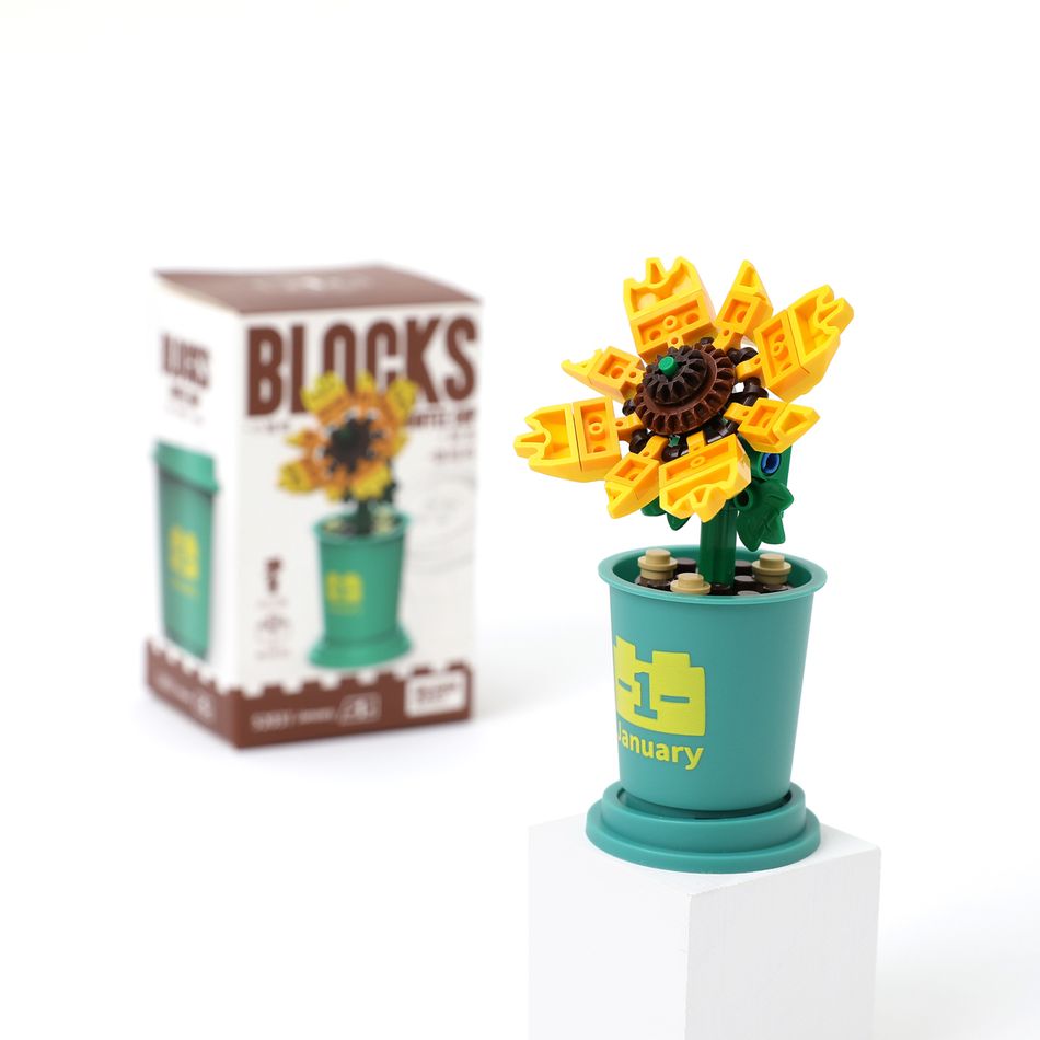 Mini Bricks Bonsai Model Building Block Kit DIY Bonsai Tree Succulent Simulation Mini Particle Flower Botanical Building Toys Color-A