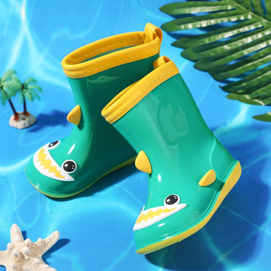Toddler / Kid Cartoon Shark Waterproof Rain Boots Green