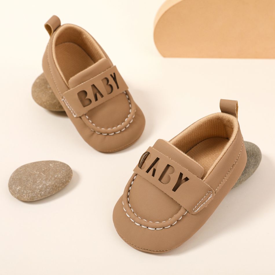 Baby / Toddler Letter Hollow Out Design Prewalker Shoes Brown big image 2