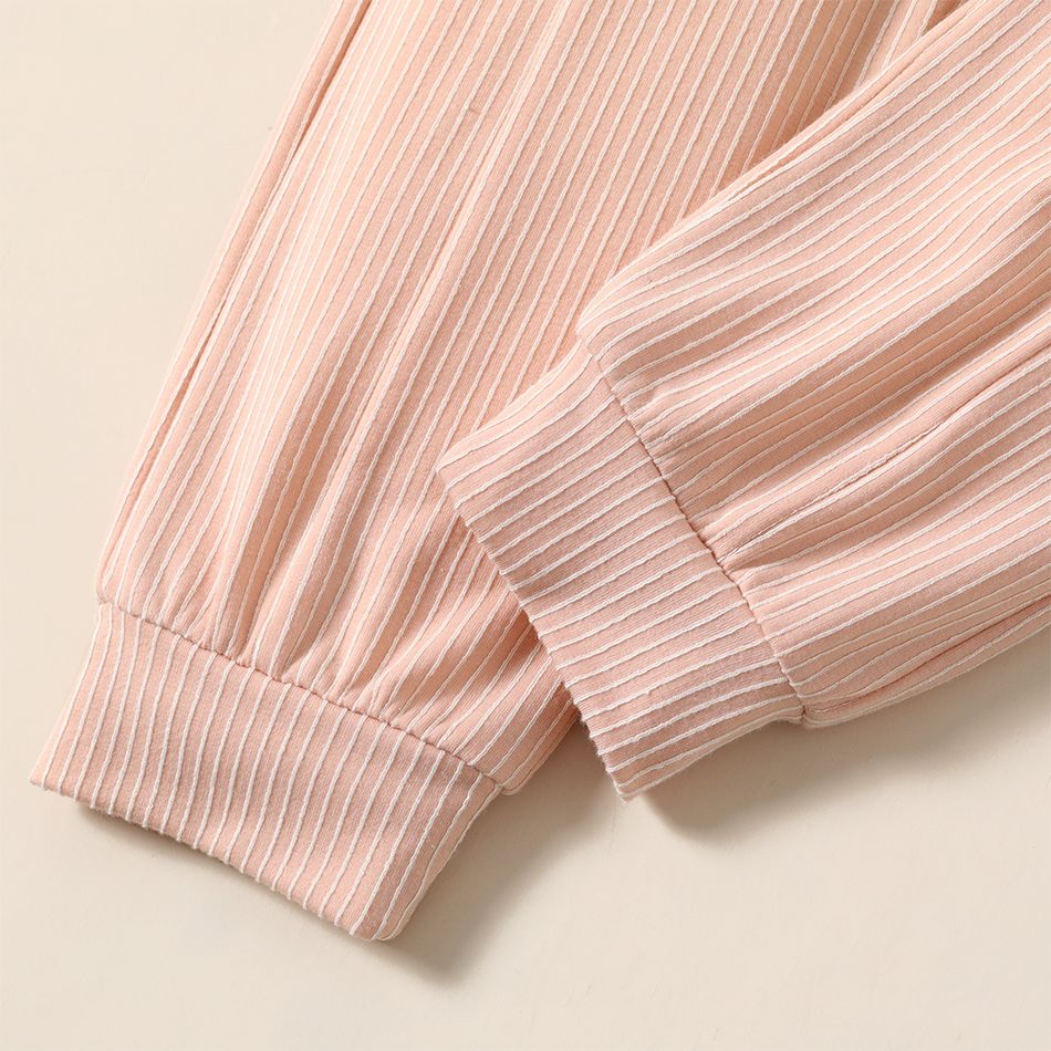 Kid Girl Stripe Ruffled Elasticized Pants Pink big image 4