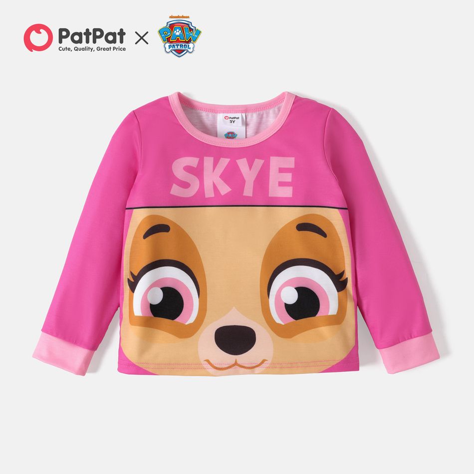 PAW Patrol Toddler Girl/Boy Pup Face Colorblock Long-sleeve Tee Red