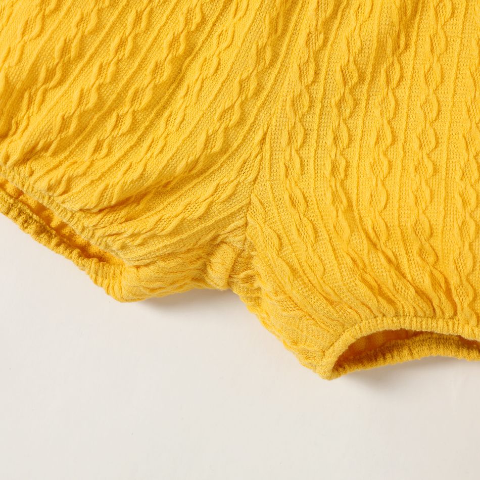 Baby Boy/Girl Solid Cable Knit Elasticized Waist Shorts Ginger-2 big image 5