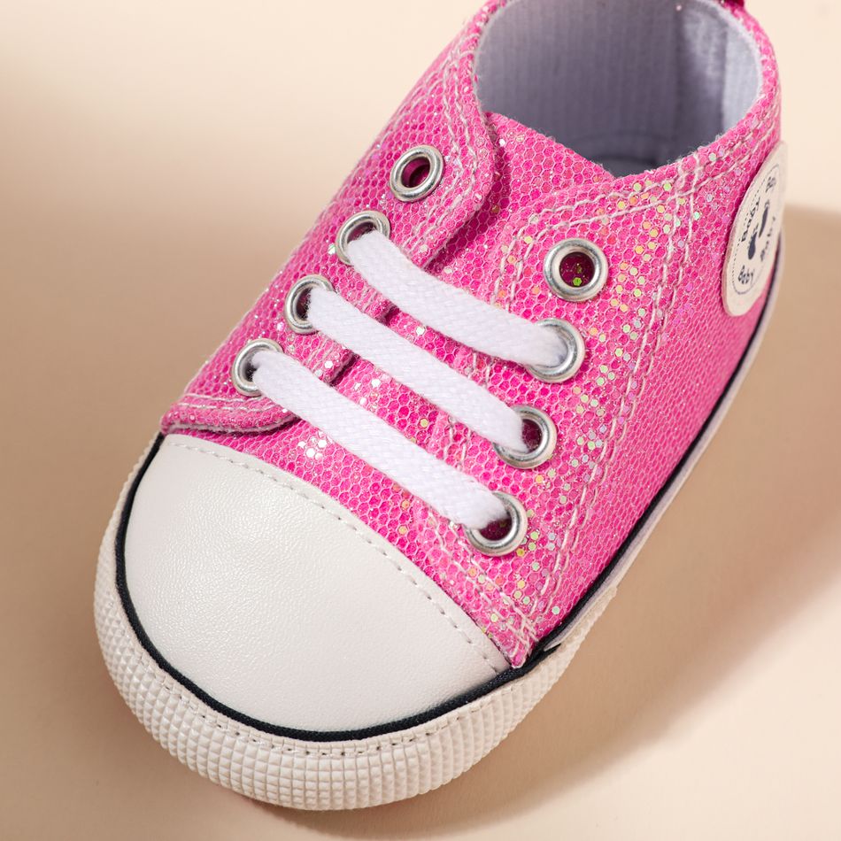 Baby / Toddler Allover Sequin Lace Up Prewalker Shoes Hot Pink