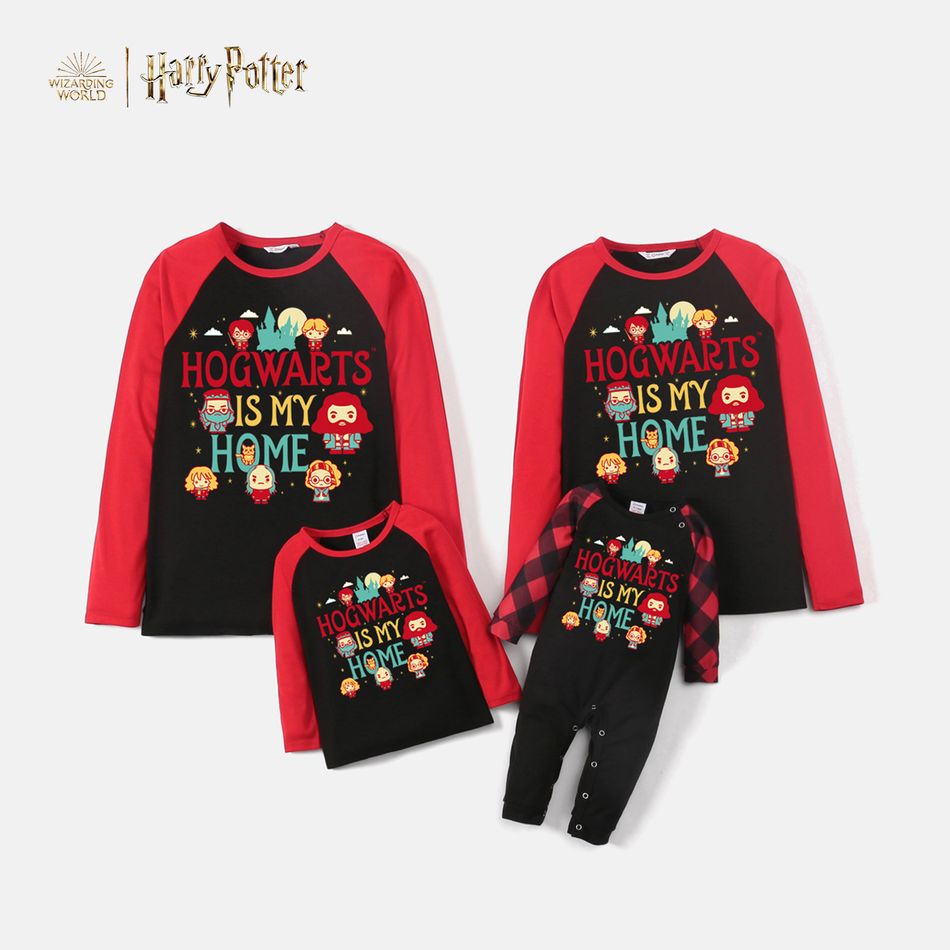 Harry Potter Family Matching HOGWARTS Colorblock Top and Plaid Pants Red