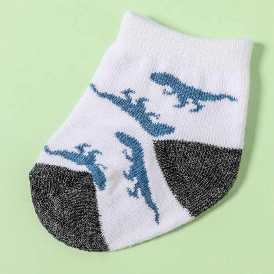 3 pares de meias com padrão de dinossauro bebê Cor-A big image 5