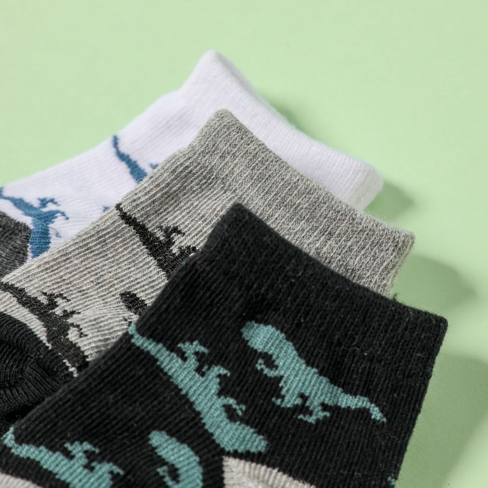 3-pairs Baby Dinosaur Pattern Socks Color-A big image 4