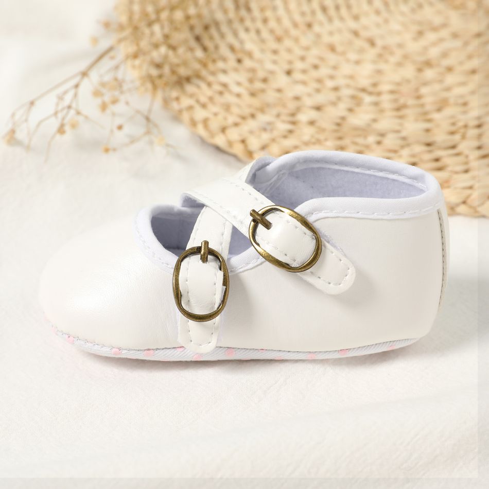 طفل / طفل صغير مشبك الفيلكرو حذاء أبيض prewalker أبيض big image 1